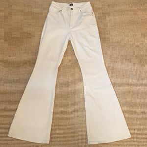 White High Waisted Flare Jeans